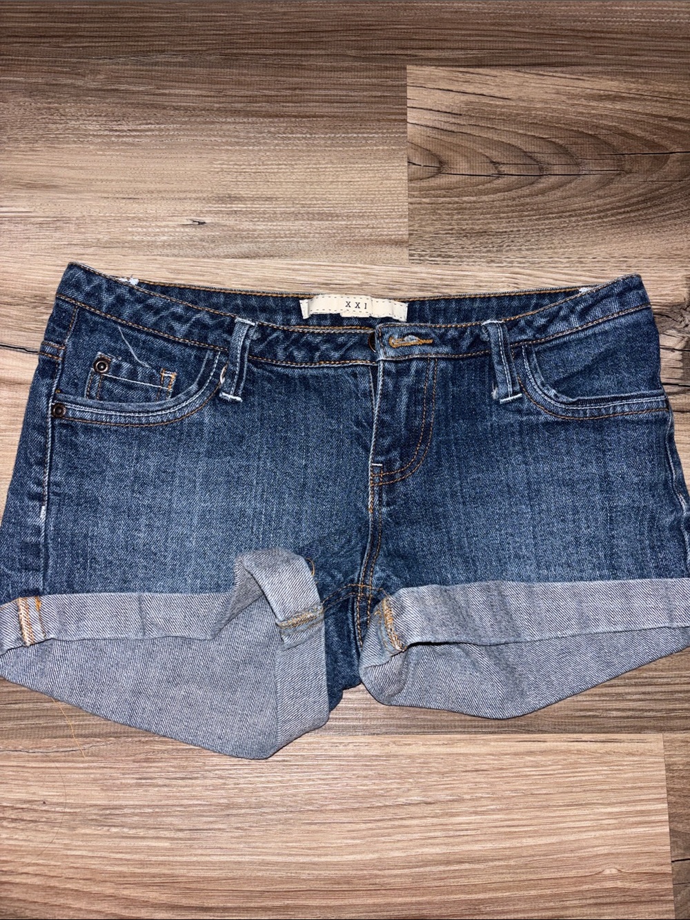 y2k super low rise demin shorts